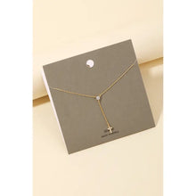 Load image into Gallery viewer, Pave Cross and Stud Y Chain Necklace
