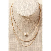 Load image into Gallery viewer, Pearl Charm Layered Chains Necklace
