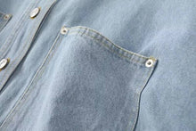 Load image into Gallery viewer, Button-Up Pocket Denim Coat
