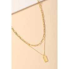 Load image into Gallery viewer, Rectangle Pendant Layered Necklace
