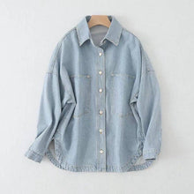 Load image into Gallery viewer, Button-Up Pocket Denim Coat
