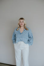 Load image into Gallery viewer, Light Wash V Neck Denim Top
