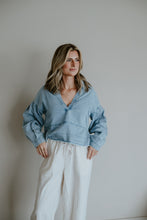 Load image into Gallery viewer, Light Wash V Neck Denim Top
